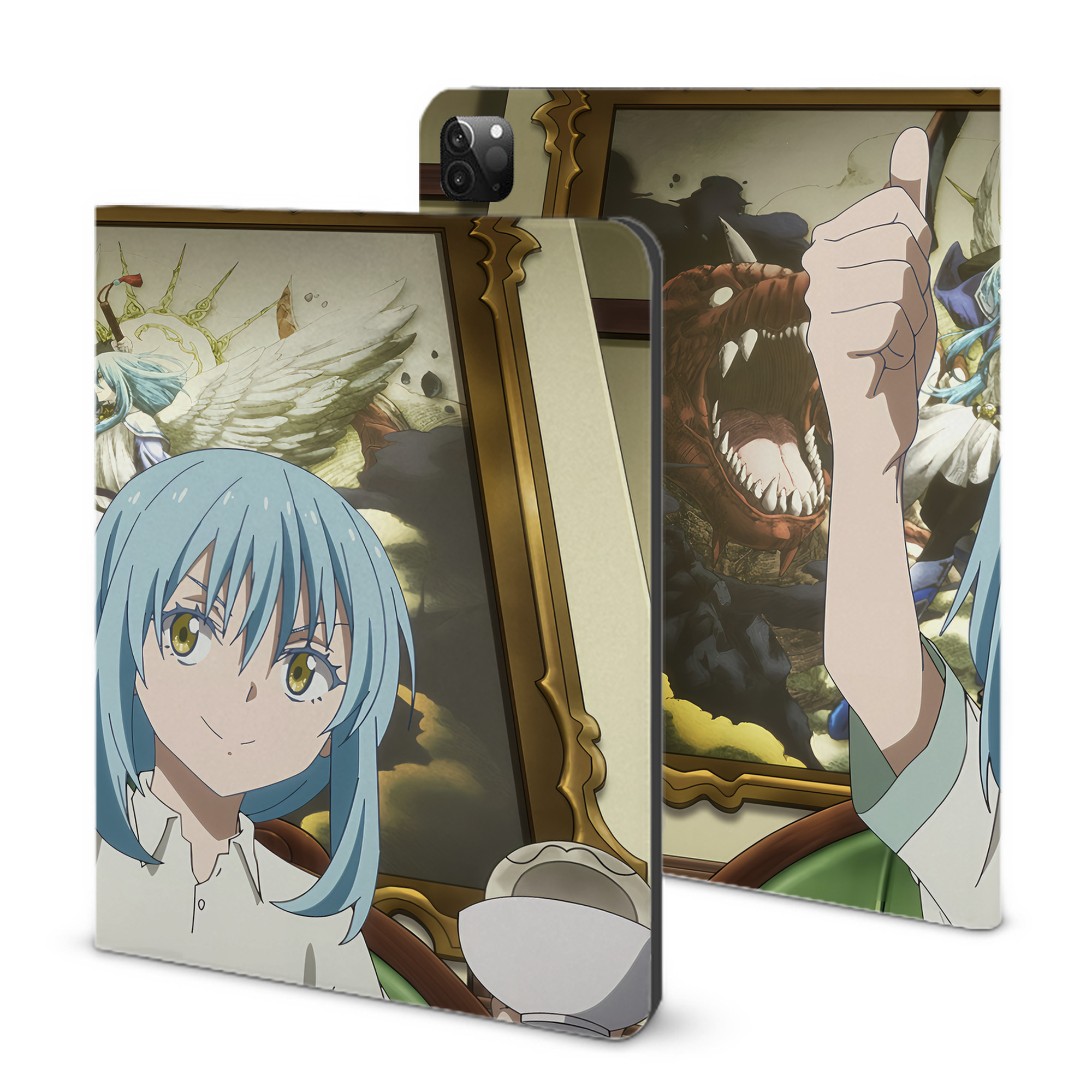 （画像用） 転スラ Regarding Reincarnated to Slime IPadケース ペンホルダー付き ブックスタイルデザイン